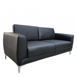 Καναπές Τριθέσιος ArteLibre ELFRIC Μαύρο PU 190x81x81cm