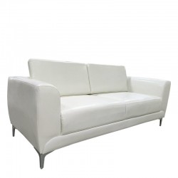 Καναπές Τριθέσιος ArteLibre ELFRIC Λευκό PU 190x81x81cm