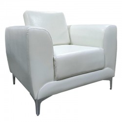Πολυθρόνα ArteLibre ELFRIC Λευκό PU 89x81x81cm