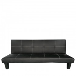 Καναπές Κρεβάτι Τριθέσιος ArteLibre ERYNDOR Μαύρο PU 186x90x82cm