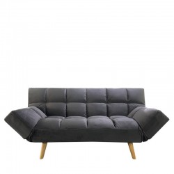 Καναπές Κρεβάτι Τριθέσιος ArteLibre ELVINA Γκρι Ύφασμα 182x82x88cm