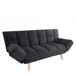 Καναπές Κρεβάτι Τριθέσιος ArteLibre ELVINA Μαύρο Ύφασμα 182x82x88cm