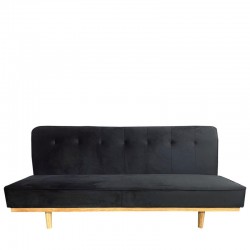 Καναπές Κρεβάτι Τριθέσιος ArteLibre CELESTE Μαύρο Ύφασμα 193x85x88cm