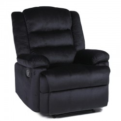 Πολυθρόνα Ανακλινόμενη ArteLibre CARINAE Μαύρο Βελούδο 93x90x100cm