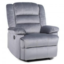 Πολυθρόνα Ανακλινόμενη ArteLibre CARINAE Γκρι Βελούδο 93x90x100cm