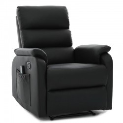 Πολυθρόνα Ανακλινόμενη ArteLibre RIGIL Με Λειτουργία Μασάζ Μαύρο PU 75x87x102cm