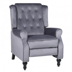 Πολυθρόνα Ανακλινόμενη ArteLibre ALNAIR Γκρι Βελούδο 78x85x104cm