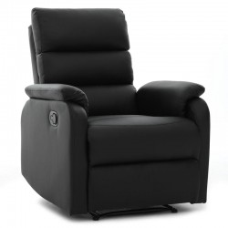 Πολυθρόνα Ανακλινόμενη ArteLibre TALITHA Μαύρο PU 79x97x101cm