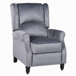 Πολυθρόνα Ανακλινόμενη ArteLibre MARKEB Γκρι Βελούδο 72x84x97cm