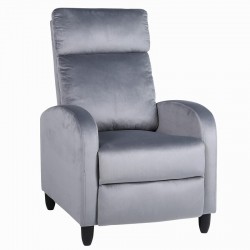 Πολυθρόνα Ανακλινόμενη ArteLibre ATRIA Γκρι Βελούδο 67.5x90x104cm