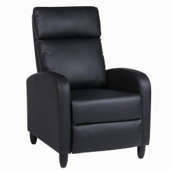 Πολυθρόνα Ανακλινόμενη ArteLibre ATRIA Μαύρο PU 67.5x90x104cm