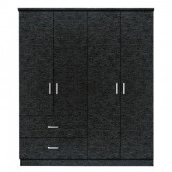 Ντουλάπα ArteLibre HOYA WAX Μαύρο Μοριοσανίδα 119x42x181cm