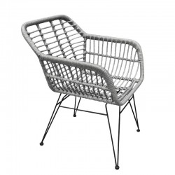 Καρέκλα Κήπου ArteLibre TERESINA Γκρι/Μαύρο Μέταλλο/Rattan 58x59x81cm