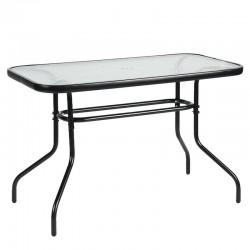 Τραπέζι Κήπου ArteLibre VULCAN Μαύρο Μέταλλο/Γυαλί 110x60x70cm