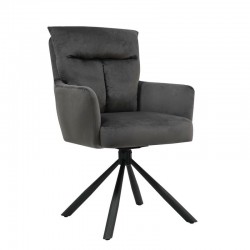 Πολυθρόνα ArteLibre WYATT Σκούρο Γκρι Ύφασμα/Μέταλλο 60x67x93cm