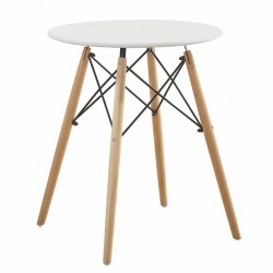 Τραπέζι ArteLibre RAPTOR Λευκό MDF/Ξύλο 60x60x70cm