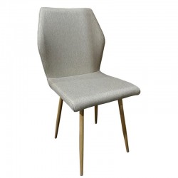 Καρέκλα Τραπεζαρίας ArteLibre LAGOA Ανοιχτό Καφέ/Φυσικό Ύφασμα/Μέταλλο 46x57x86cm