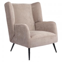 Πολυθρόνα ArteLibre NORA Καφέ Ανοιχτό Ύφασμα/Μέταλλο 100x80x89cm