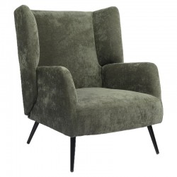 Πολυθρόνα ArteLibre NORA Πράσινο Ύφασμα/Μέταλλο 100x80x89cm