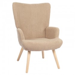 Πολυθρόνα ArteLibre LIRA Μπεζ Ύφασμα Κοτλέ/Ξύλο 94.5x64x70.5cm
