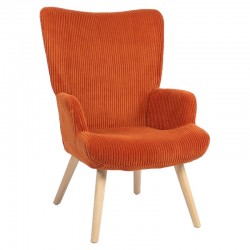 Πολυθρόνα ArteLibre LIRA Σάπιο Μήλο Ύφασμα Κοτλέ/Ξύλο 94.5x64x70.5cm