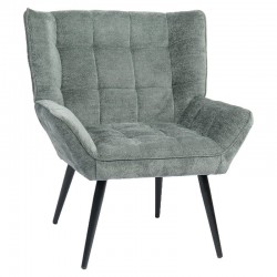 Πολυθρόνα ArteLibre TIVA Πράσινο Ύφασμα Σενίλ/Μέταλλο 84x78x77cm