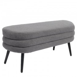 Παγκάκι Ottoman ArteLibre TONDO Γκρι Ύφασμα Teddy/Μέταλλο 42x112x44cm