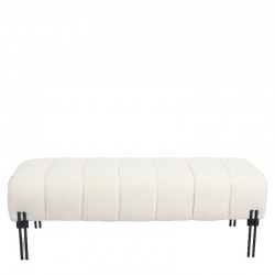 Παγκάκι Ottoman ArteLibre KUBO Λευκό Ύφασμα Teddy/Μέταλλο 40x116.5x50cm