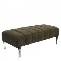 Παγκάκι Ottoman ArteLibre KUBO Πράσινο Ύφασμα Teddy/Μέταλλο 40x116.5x50cm