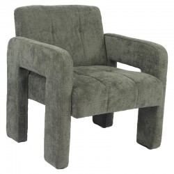 Πολυθρόνα ArteLibre VELORA Πράσινο Ύφασμα/Ξύλο 75x68x69cm