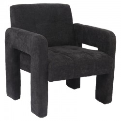 Πολυθρόνα ArteLibre VELORA Γκρι Σκούρο Ύφασμα/Ξύλο 75x68x69cm