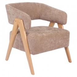 Πολυθρόνα ArteLibre BARTON Καφέ Ύφασμα/Ξύλο 74x67x66cm