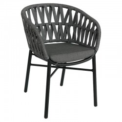 Πολυθρόνα Κήπου ArteLibre LANGKAWI Μαύρο/Ανθρακί Αλουμίνιο/Rattan 57x56x78cm