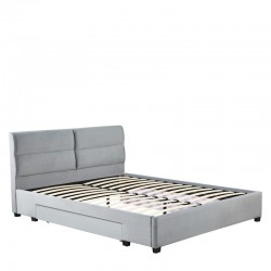 Κρεβάτι Διπλό ArteLibre PRODREAM Γκρι Ύφασμα 206x169x96cm (Στρώμα 160x200cm)