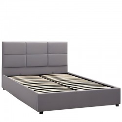 Κρεβάτι Διπλό ArteLibre CLOUDREST Γκρι Ύφασμα 214x168x109cm (Στρώμα 160x200cm)