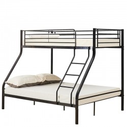 Κουκέτα ArteLibre OSAGE Μαύρο Μέταλλο 200x148x161cm (Στρώματα 90x190cm/140x190cm)