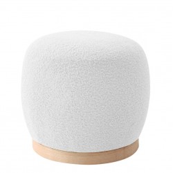 Σκαμπό ArteLibre ZEBRABLUE Με Ξύλινη Βάση Λευκό Ύφασμα Teddy 44.5x44.5x40cm