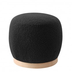 Σκαμπό ArteLibre ZEBRABLUE Με Ξύλινη Βάση Μαύρο Ύφασμα Teddy 44.5x44.5x40cm