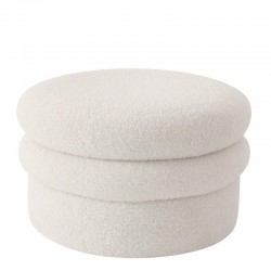 Σκαμπό ArteLibre SPECIOZA Με Αποθηκευτικό Χώρο Λευκό Ύφασμα Cashmere 60x60x35cm