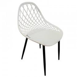 Καρέκλα Κήπου ArteLibre ARIELA Λευκό/Μαύρο PP/Μέταλλο 51.5x54x82cm