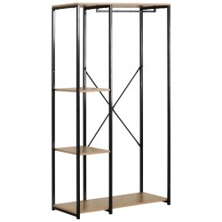 Κρεμάστρα Δαπέδου ArteLibre BINARY Δρυς/Μαύρο Μοριοσανίδα/Μέταλλο 90x40x167cm