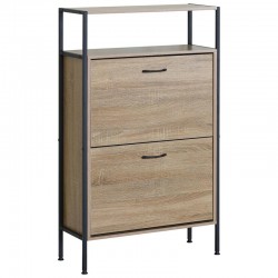 Παπουτσοθήκη ArteLibre ALDERWYN Δρυς/Μαύρο Μοριοσανίδα/Μέταλλο 63x24x105cm