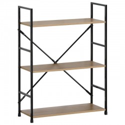 Ραφιέρα ArteLibre DARROW Με 3 Ράφια Δρυς/Μαύρο Μοριοσανίδα/Μέταλλο 58.6x23.5x80cm