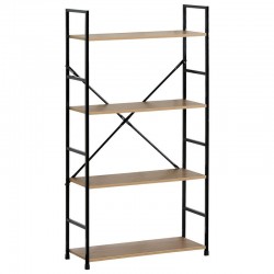 Ραφιέρα ArteLibre DARROW Με 4 Ράφια Δρυς/Μαύρο Μοριοσανίδα/Μέταλλο 58.6x23.5x112cm