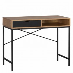 Γραφείο ArteLibre FENWICK Δρυς/Μαύρο Μοριοσανίδα/Μέταλλο 98x48x76.3cm