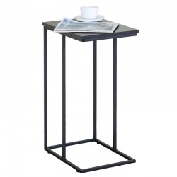 Βοηθητικό Τραπεζάκι ArteLibre TRENTON Μαύρο Μάρμαρο Μοριοσανίδα/Μέταλλο 40x30x66cm