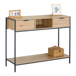 Κονσόλα ArteLibre WEXLEY Δρυς/Μαύρο Μοριοσανίδα/Μέταλλο 100x35x80cm