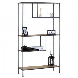 Βιβλιοθήκη ArteLibre YARWOOD Δρυς/Μαύρο Μοριοσανίδα/Μέταλλο 100x33x178cm