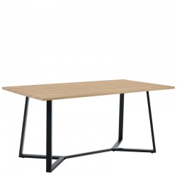 Τραπέζι Τραπεζαρίας ArteLibre DUNSMERE Sonoma/Μαύρο Μέταλλο/Μοριοσανίδα 160x90x75cm