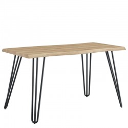 Τραπέζι Τραπεζαρίας ArteLibre BRANWELL Sonoma/Μαύρο Μέταλλο/Μοριοσανίδα 160x80x77.5cm